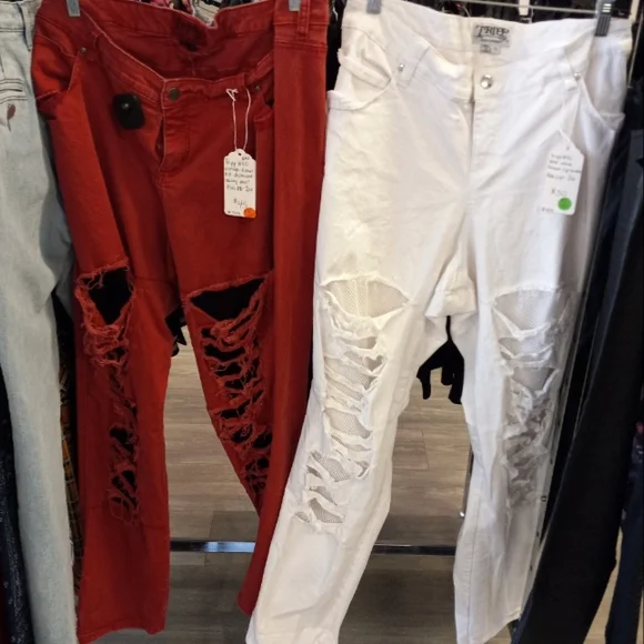 Tripp NYC plus size goth / punk fishnet rip skinnies! Sold separately - Picture 1 of 5